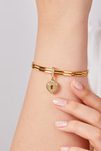 Altın Kaplama Kilitli Kalp Charm