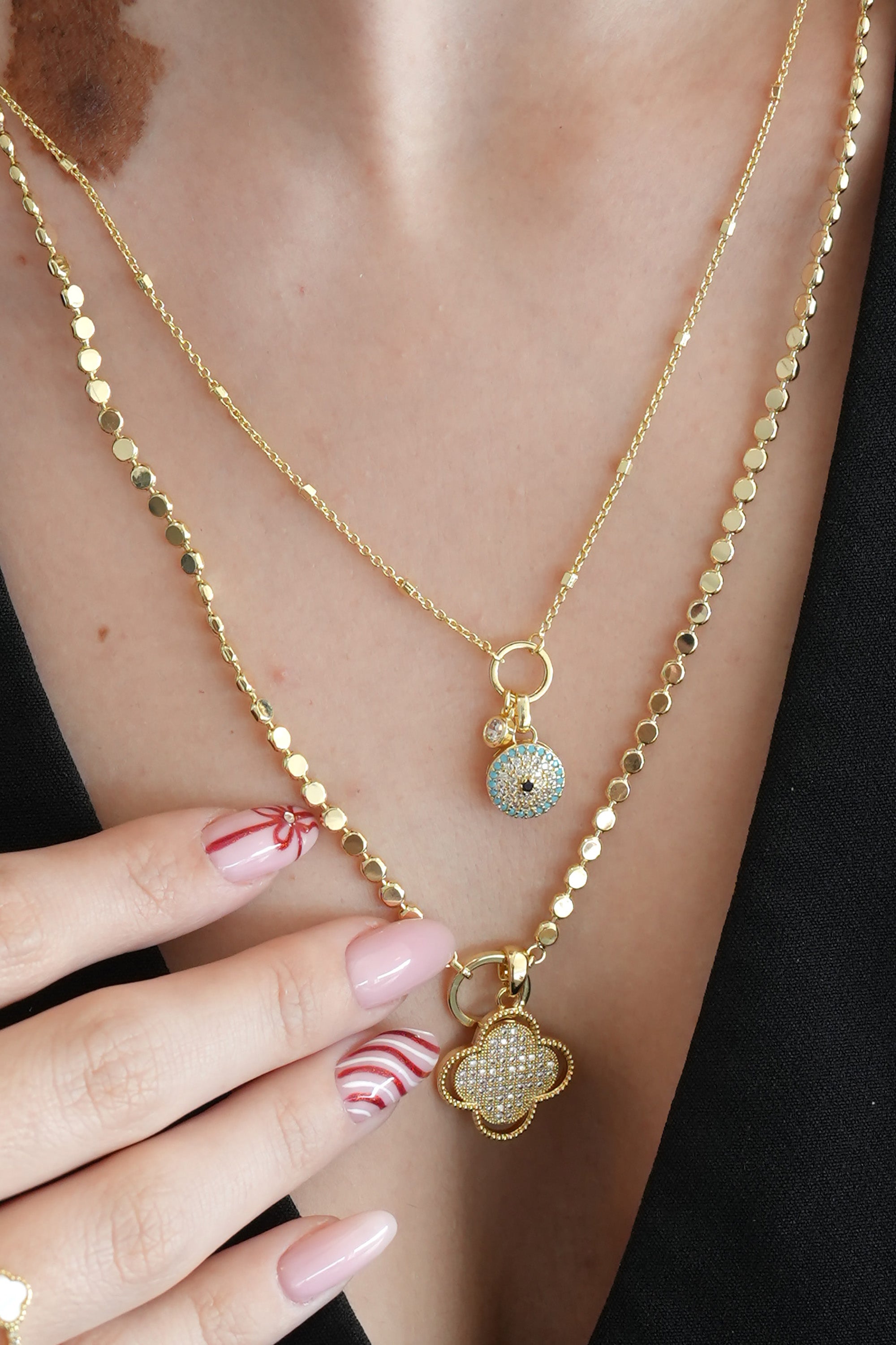 14K Altın Kaplama Nazar Boncuklu Kolye