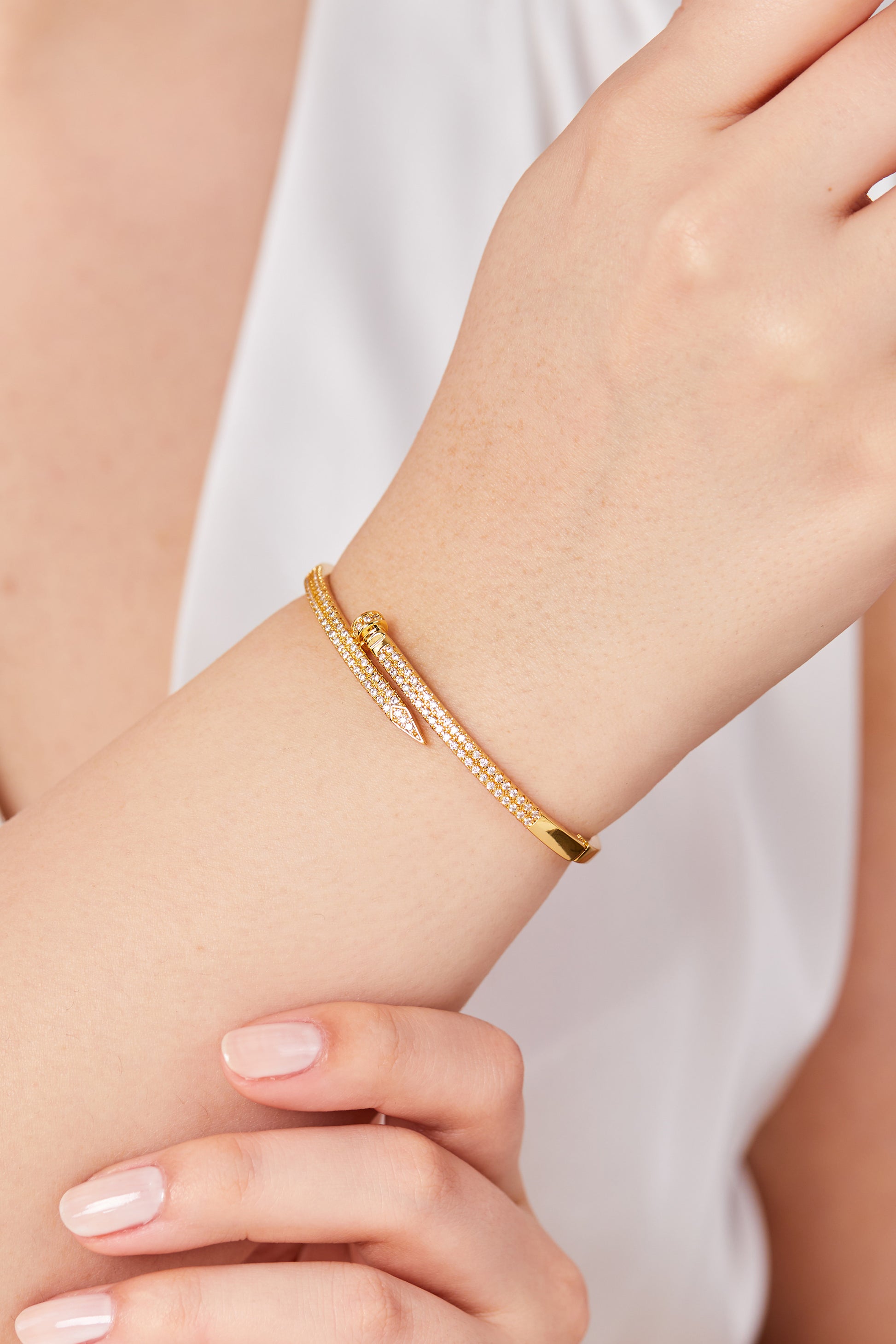 22K Gold Plated Design Studded Handcuff Gold