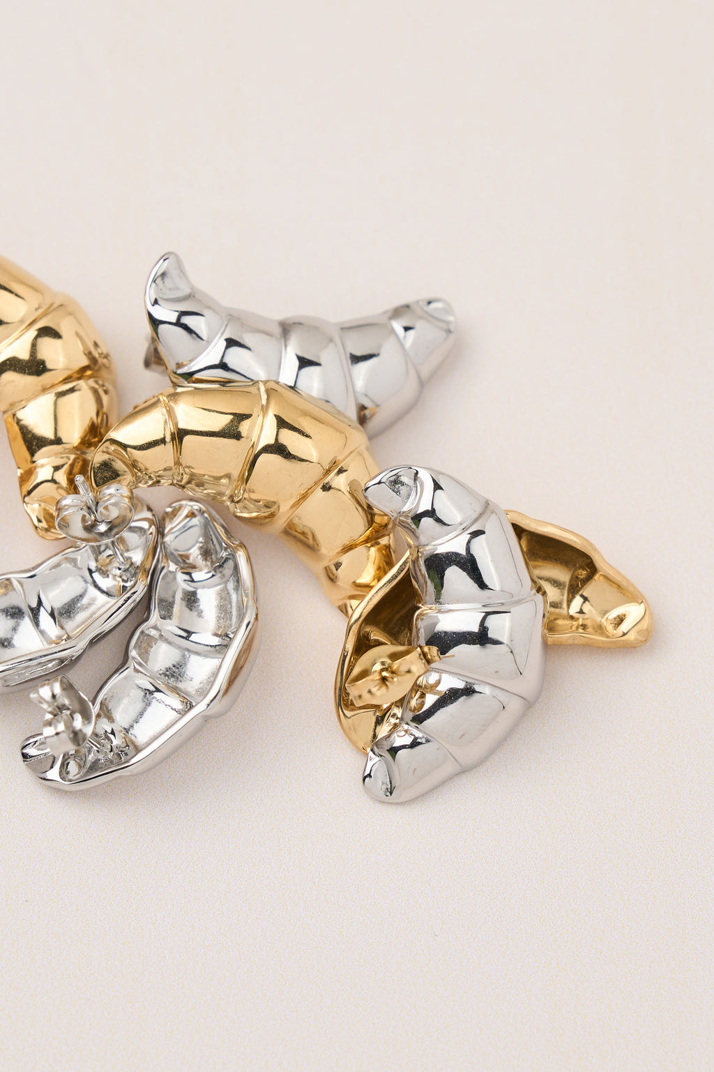 Steel Croissant Earring Silver