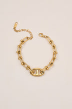 Çelik Zincir Model Bileklik Gold