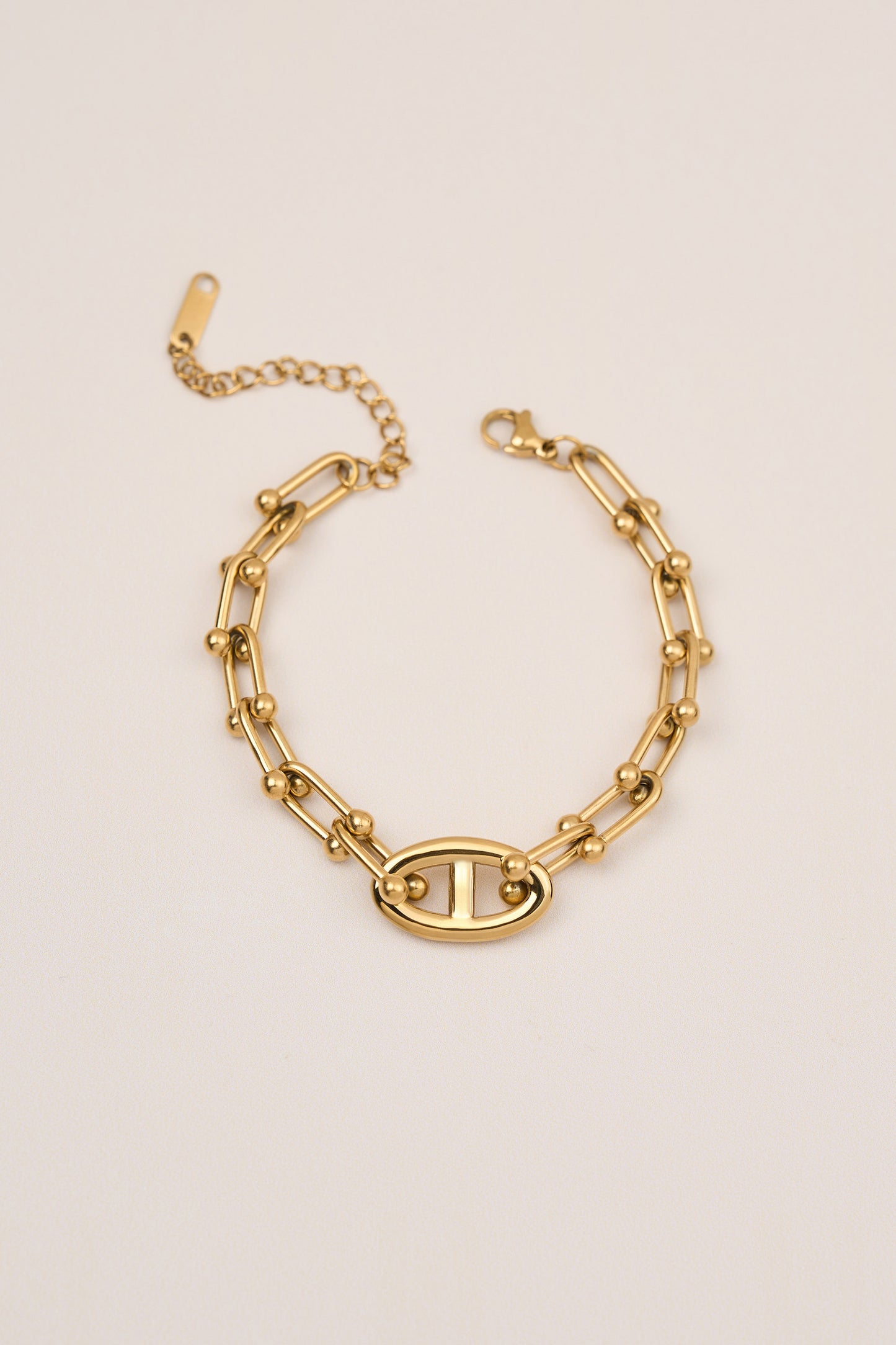 Çelik Zincir Model Bileklik Gold