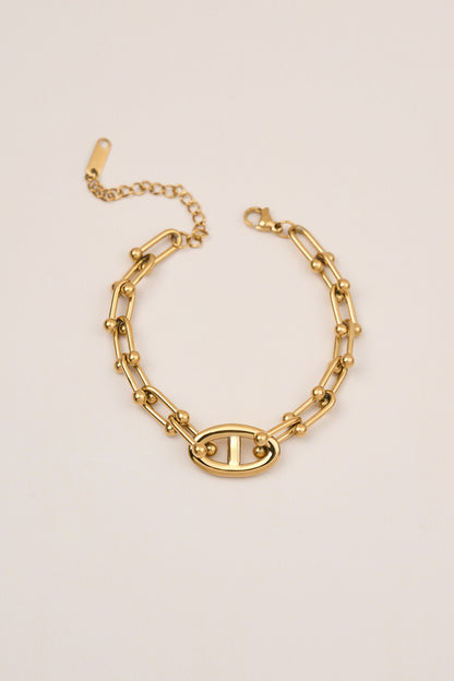 Çelik Zincir Model Bileklik Gold