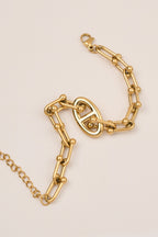 Çelik Zincir Model Bileklik Gold