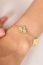 Altın Kaplama Üçlü Yonca Bileklik