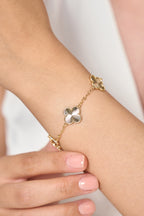 Altın Kaplama Üçlü Yonca Bileklik