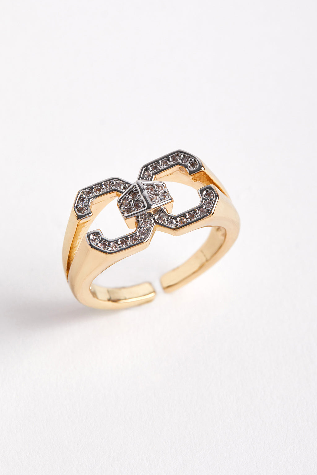 14K Gold Plated Brand Stone Ring