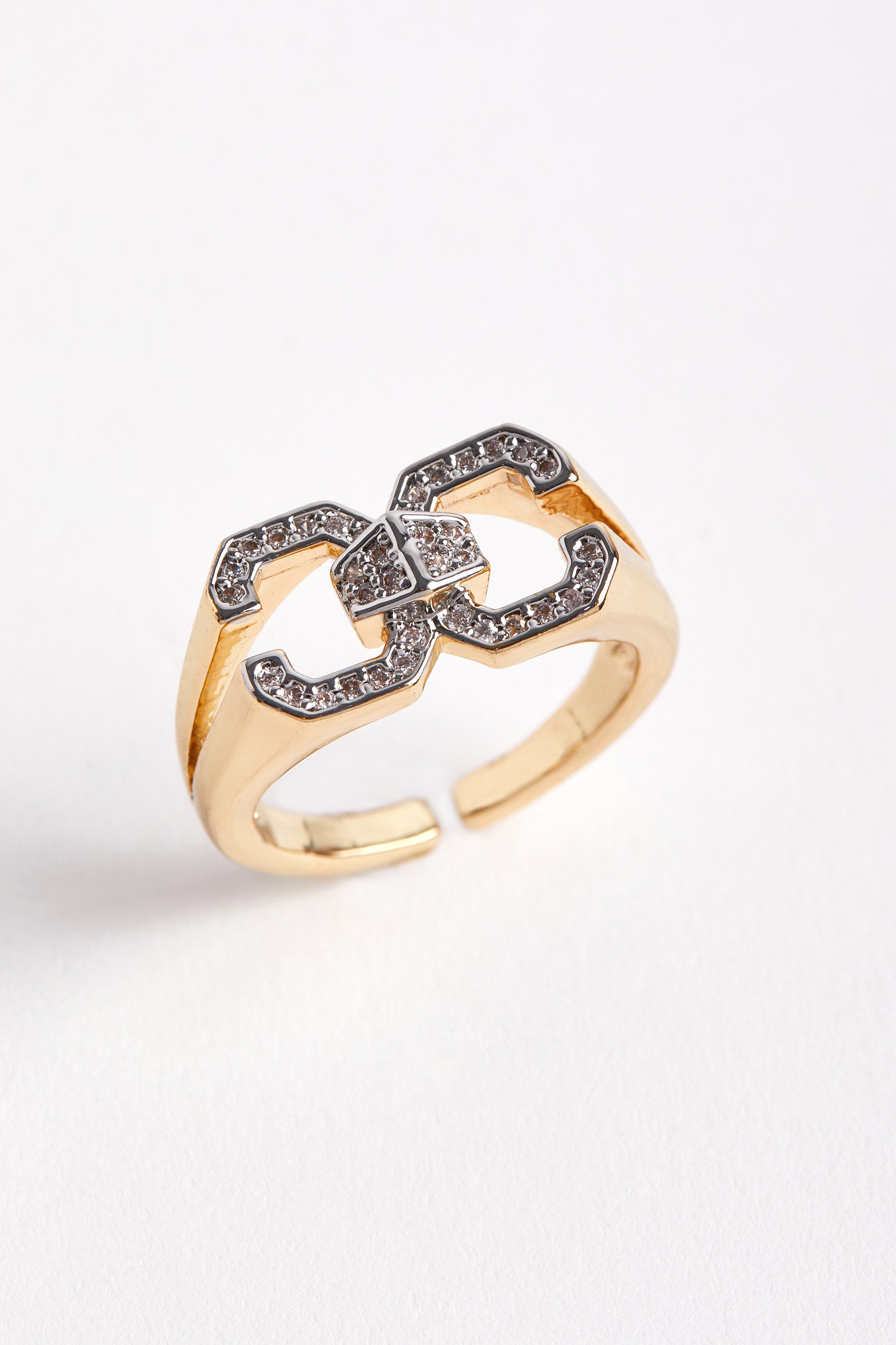 14K Gold Plated Brand Stone Ring
