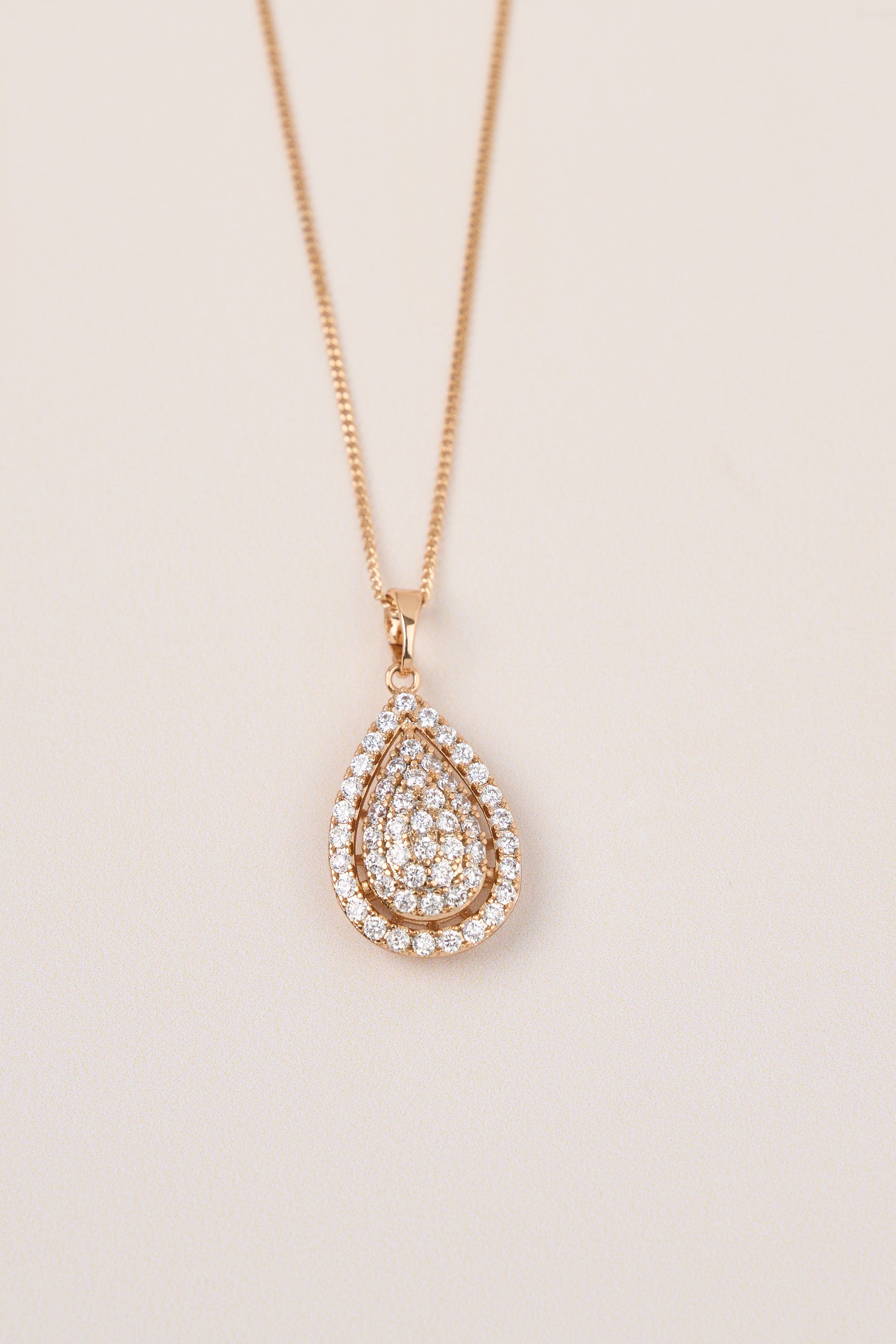 Xuping Diamond Stone Drop Necklace