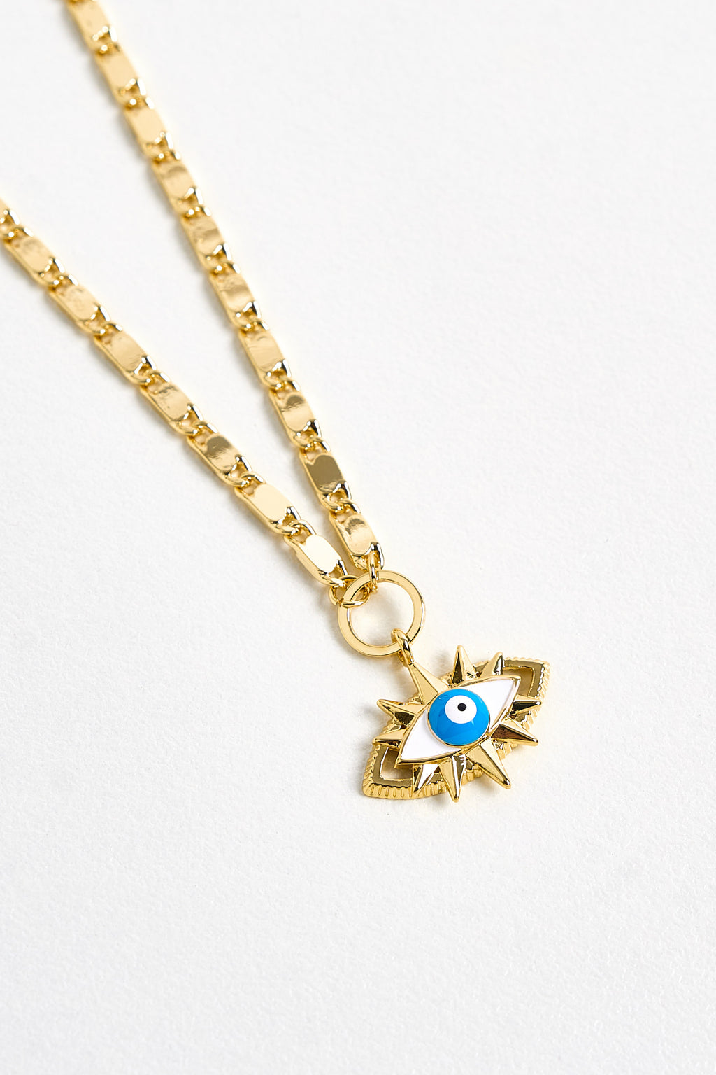 14K Altın Kaplama Nazar Boncuklu Göz Kolye