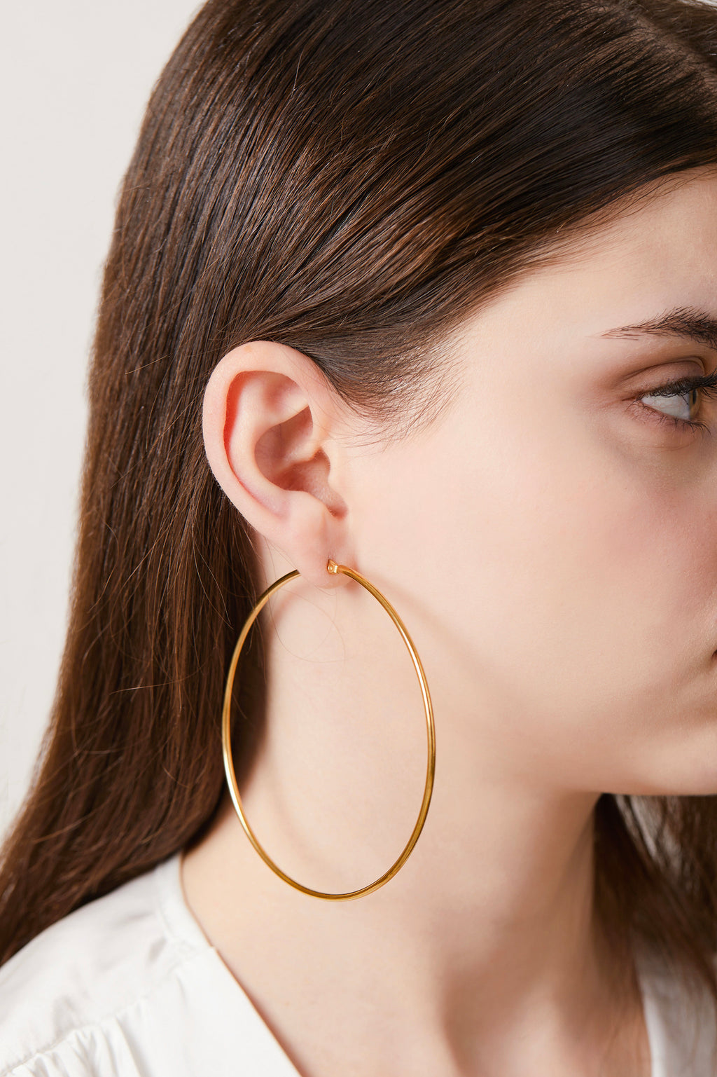 Steel Hoop Earrings Gold