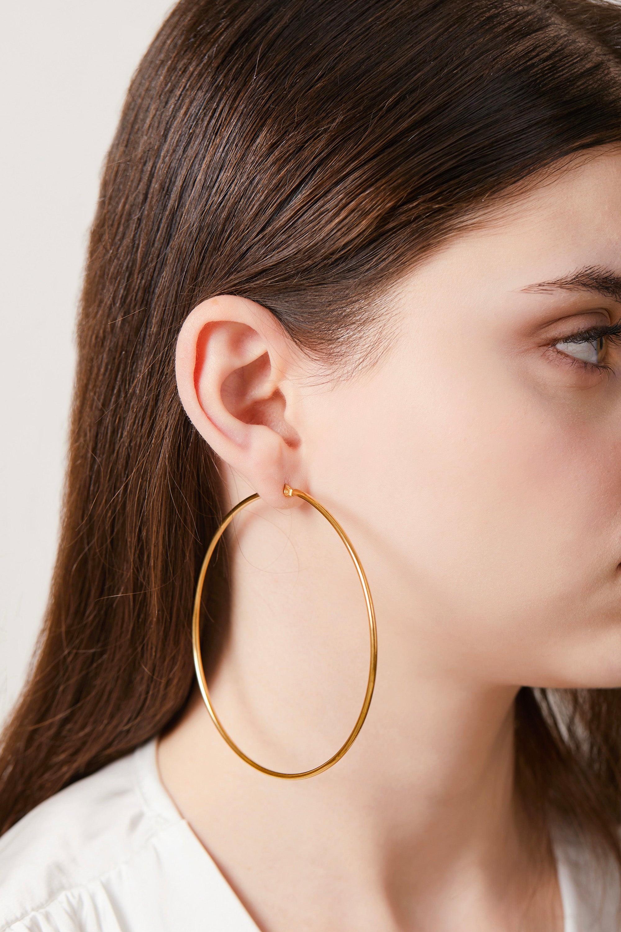 Steel Hoop Earrings Gold