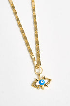 14K Altın Kaplama Nazar Boncuklu Göz Kolye