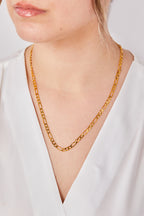 22 Ayar Altın Kaplama Figaro Zincir Kolye