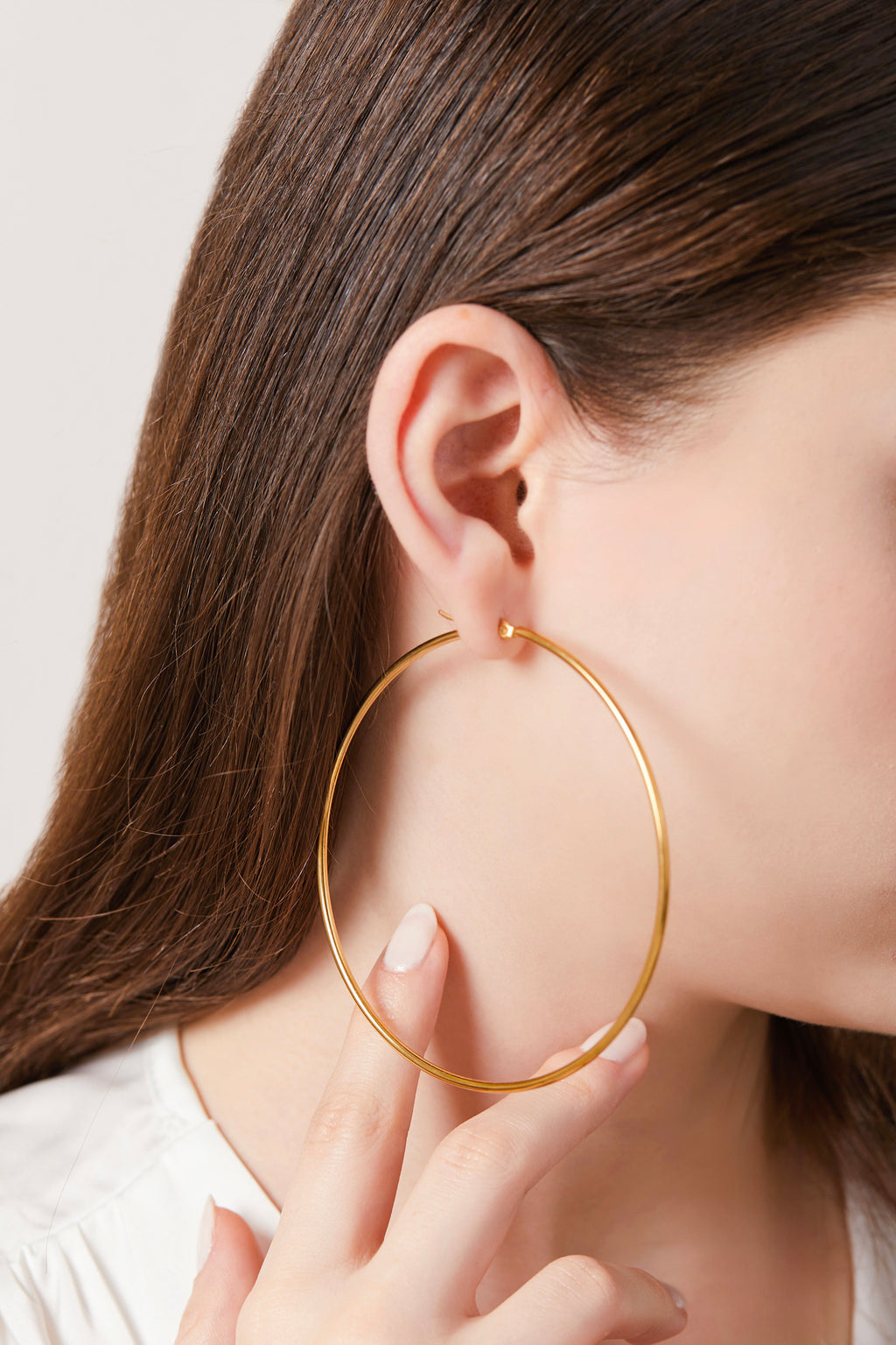 Steel Hoop Earrings Gold