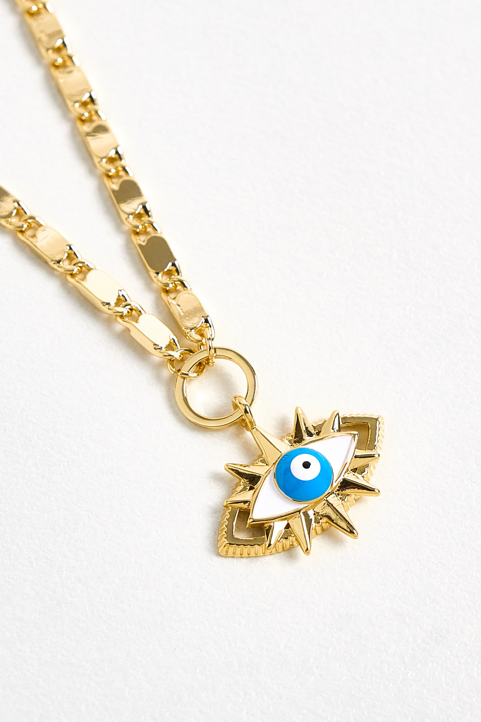 14K Altın Kaplama Nazar Boncuklu Göz Kolye