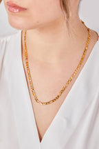 22 Ayar Altın Kaplama Figaro Zincir Kolye