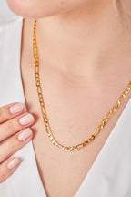 22 Ayar Altın Kaplama Figaro Zincir Kolye