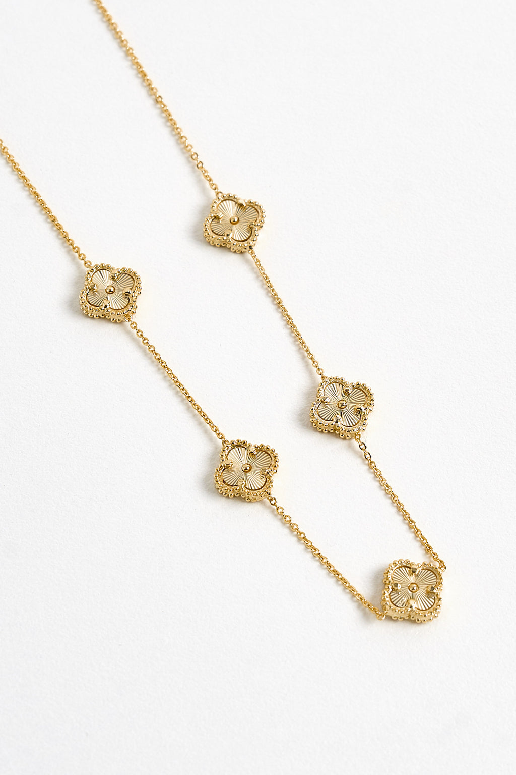 14K Altın Kaplama Beşli Yonca Kolye