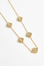 14K Altın Kaplama Beşli Yonca Kolye