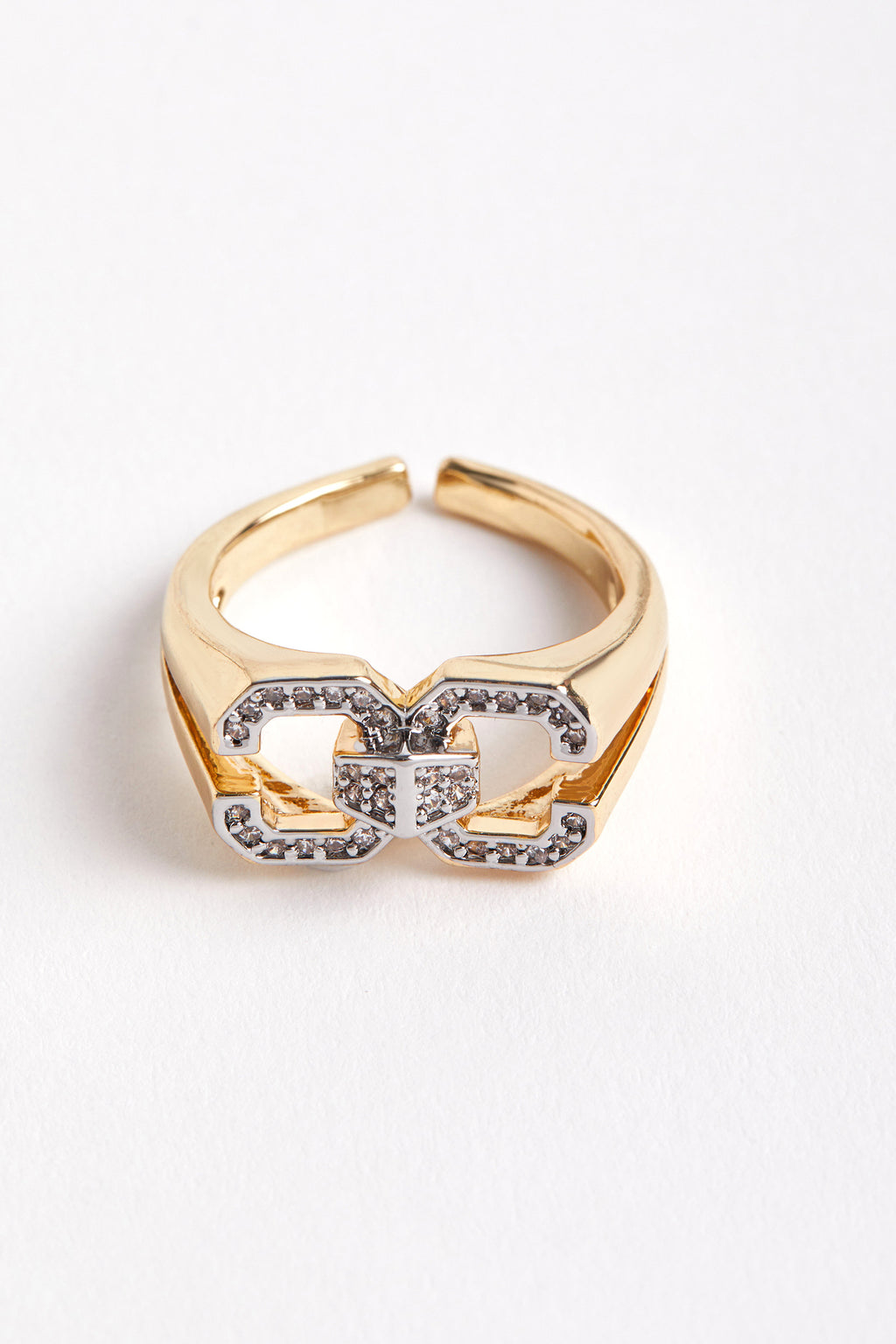 14K Gold Plated Brand Stone Ring