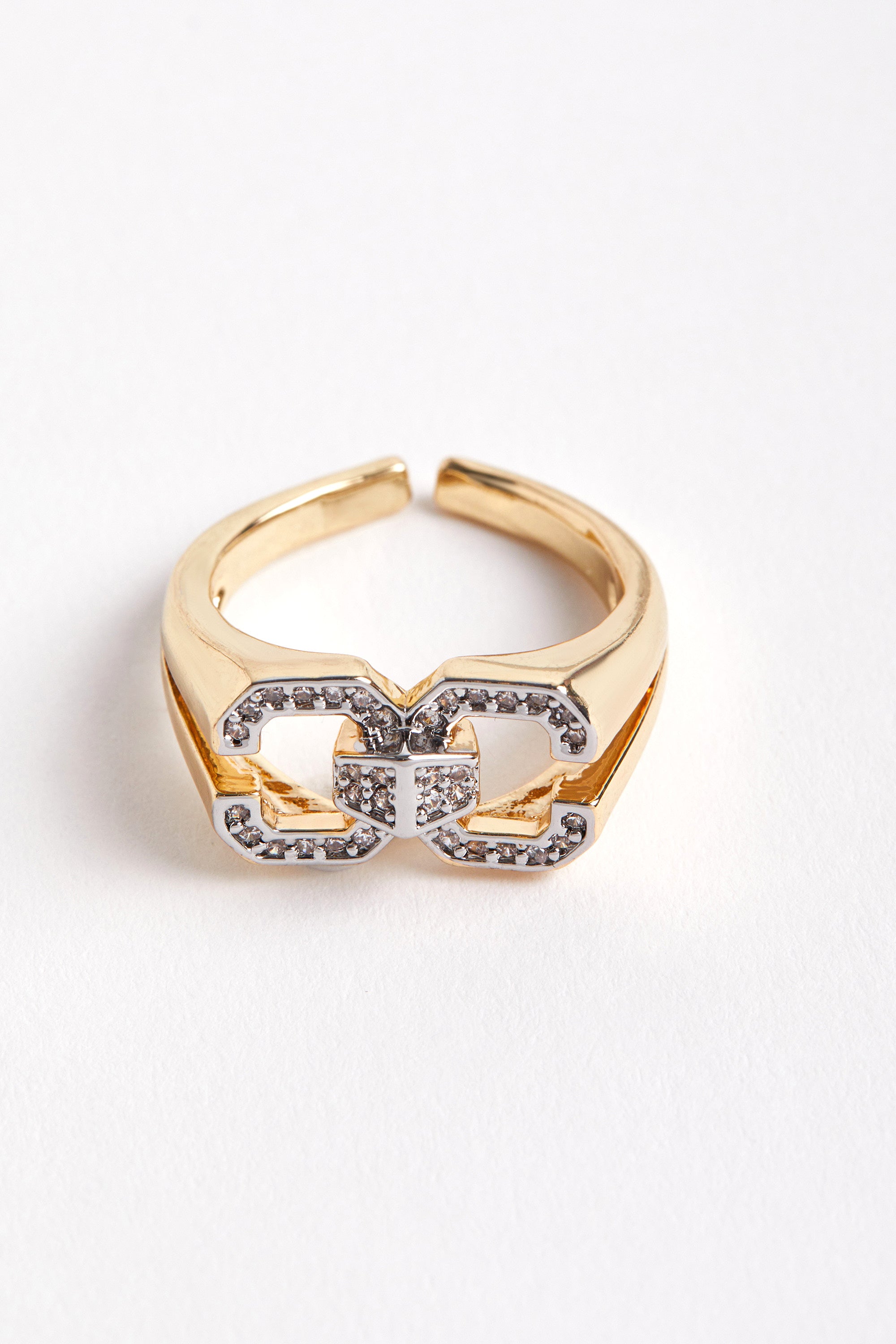 14K Gold Plated Brand Stone Ring