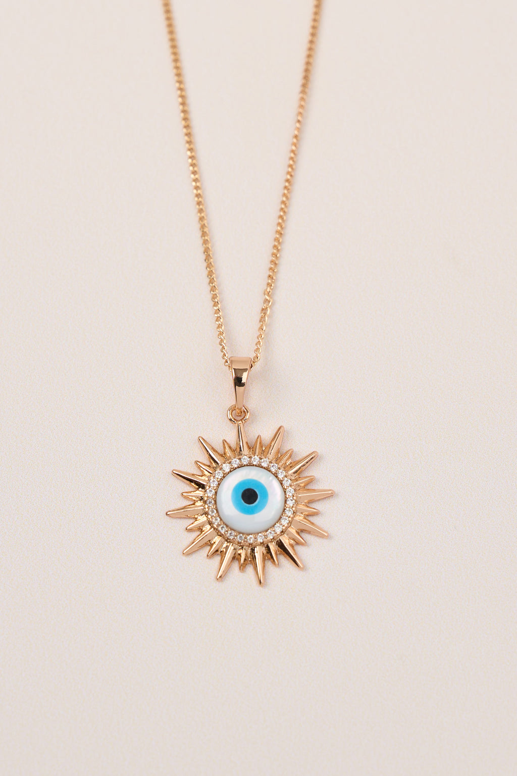 Xuping Evil Eye Beaded Sun Necklace