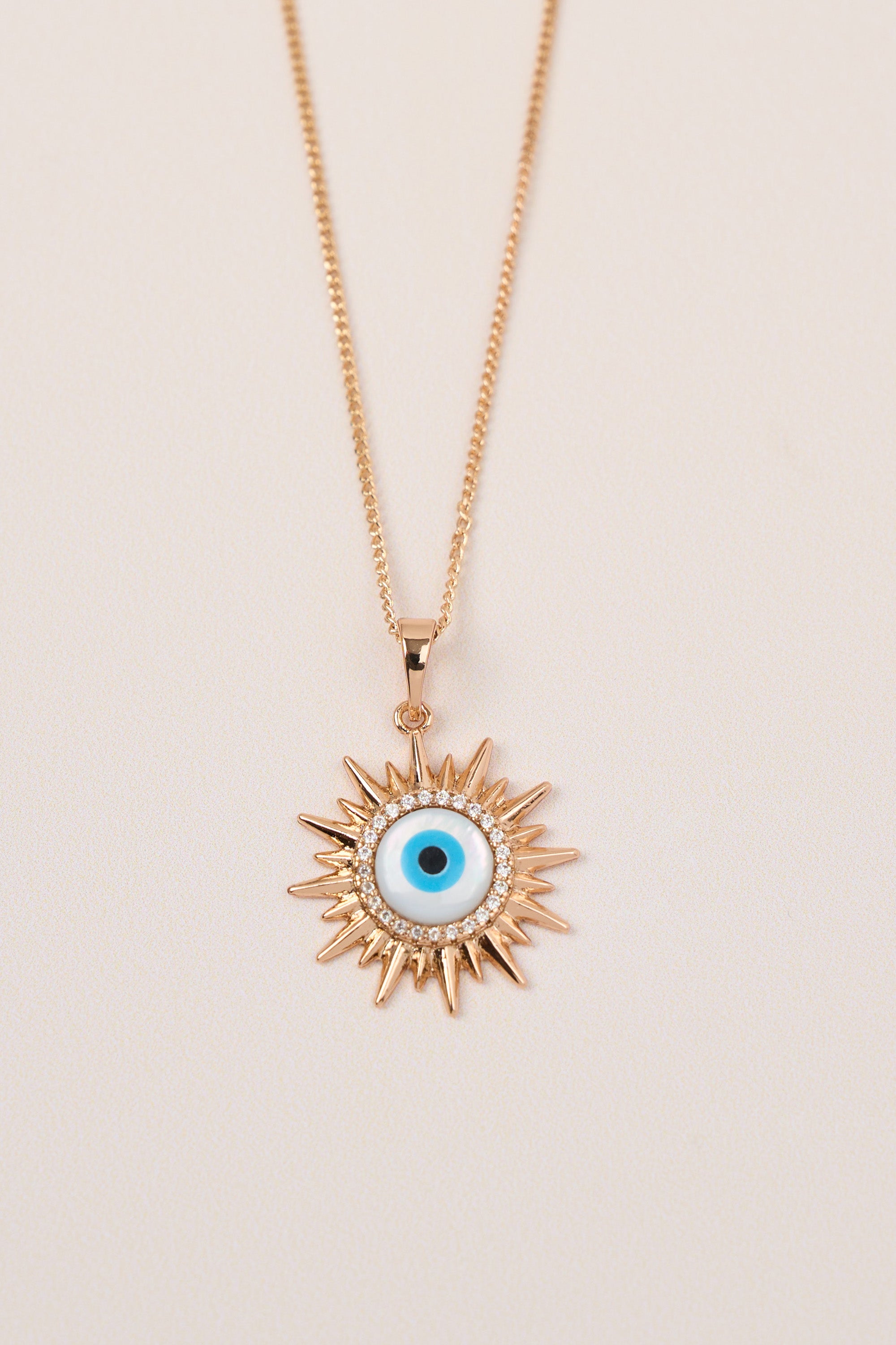 Xuping Evil Eye Beaded Sun Necklace