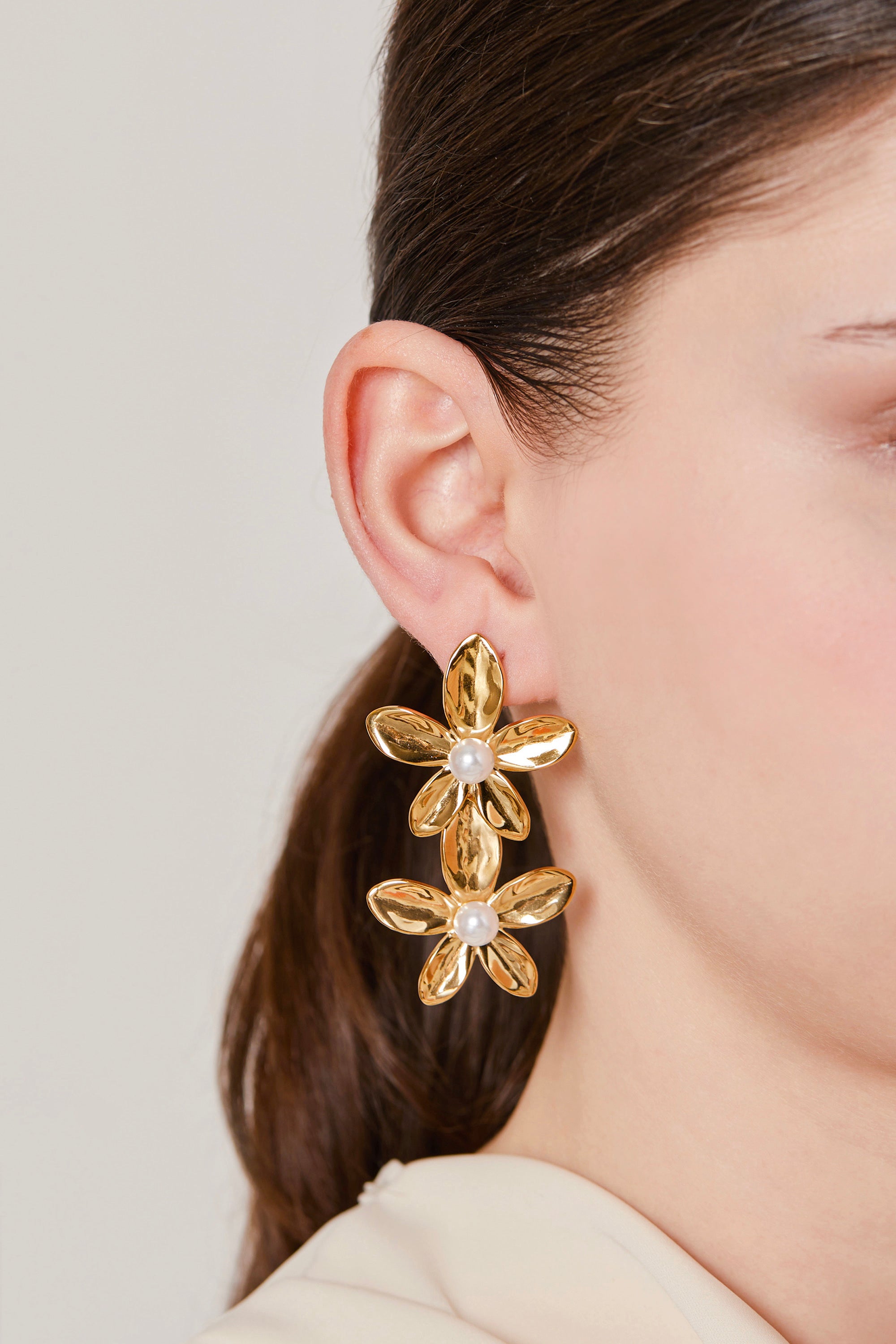 Steel Flower Earring