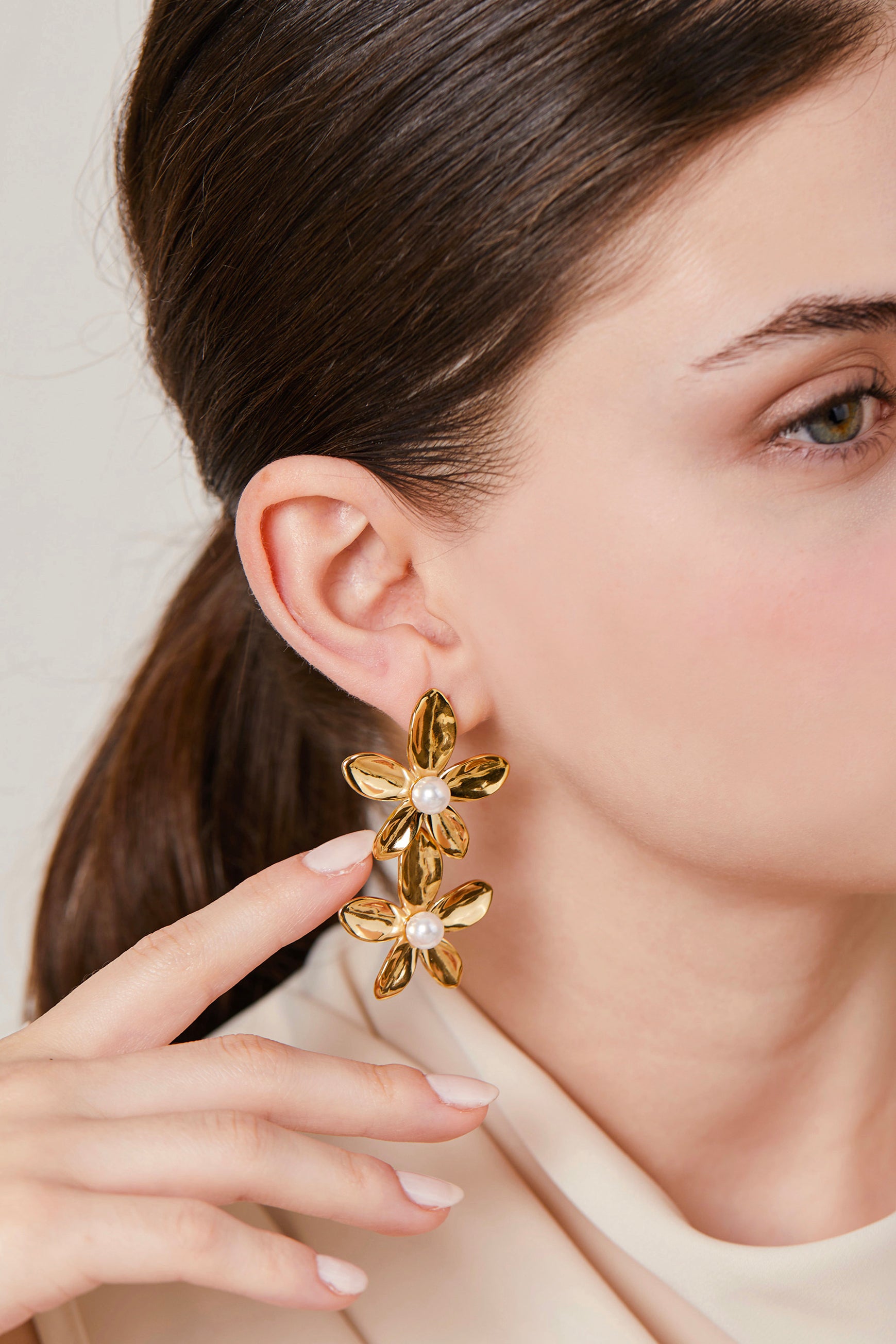 Steel Flower Earring