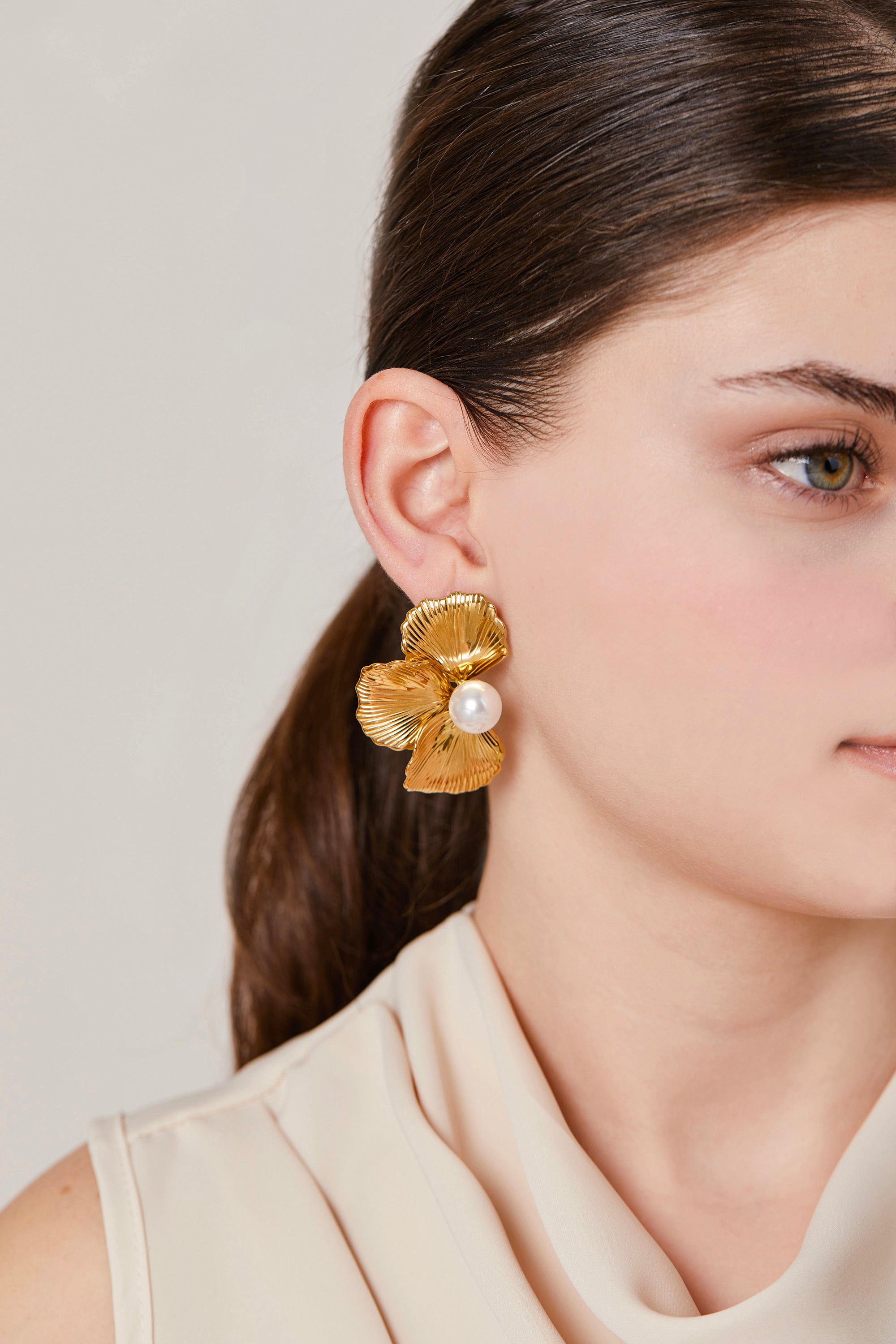 Steel Maxi Flower Earrings