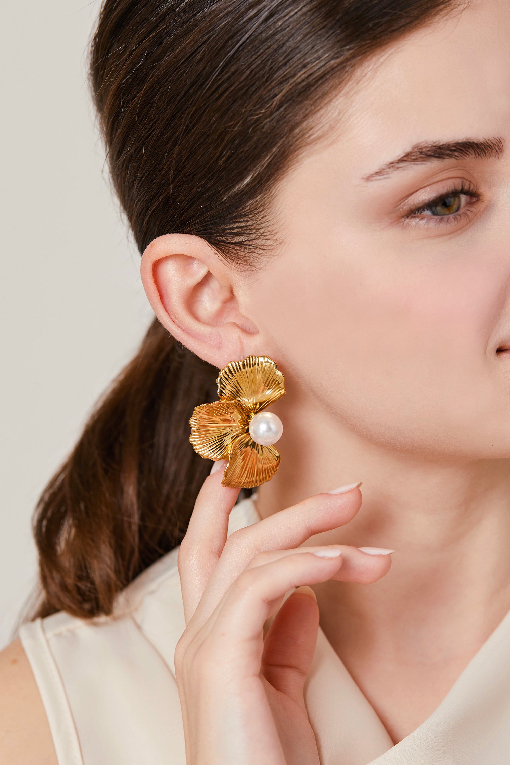 Steel Maxi Flower Earrings