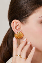 Steel Oyster Earring