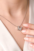 Steel Letter Necklace M Silver