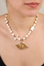 Gerçek İnci Vintage Marjin Göz Kolye