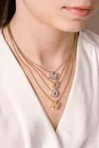 Steel Letter Necklace M Silver