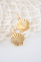 Altın Kaplama Deniz Kabuğu Küpe