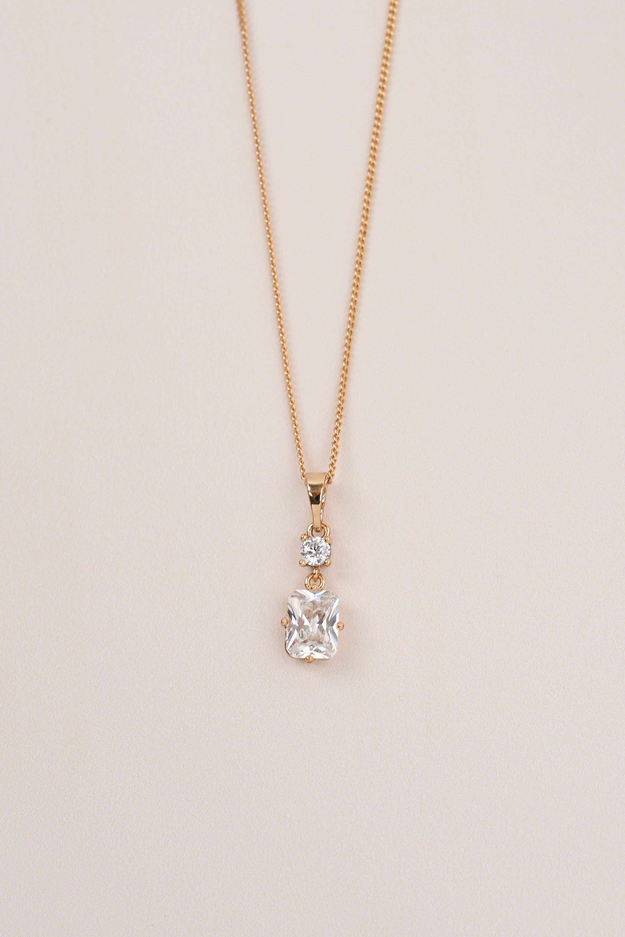 Xuping Baguette Model Stone Necklace