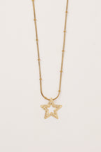 22 Ayar Altın Kaplama Tasarım Yıldız Kolye