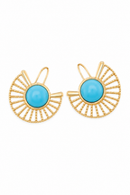 Altın Kaplama Blue Muse Küpe