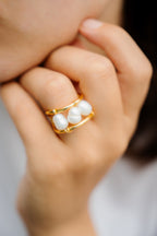 Altın Kaplama Gerçek İnci Yüzük