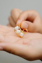 Altın Kaplama Gerçek İnci Yüzük