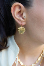 Altın Kaplama Deniz Kabuğu Küpe