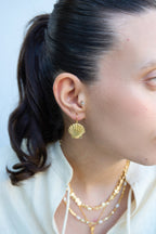 Altın Kaplama Deniz Kabuğu Küpe