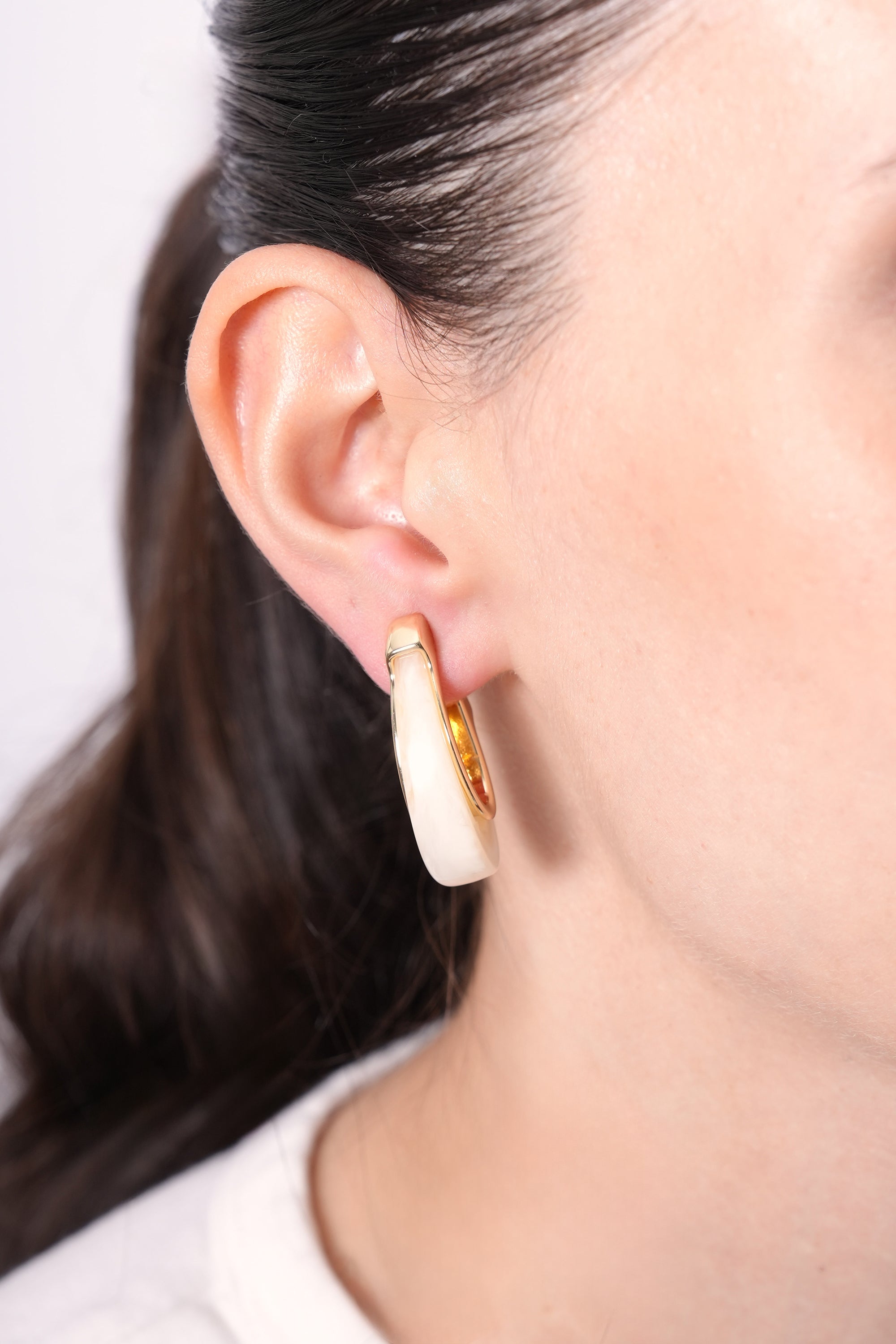 Özel Seri Oval Vanilla Küpe (Uç Kısmı Gümüş)