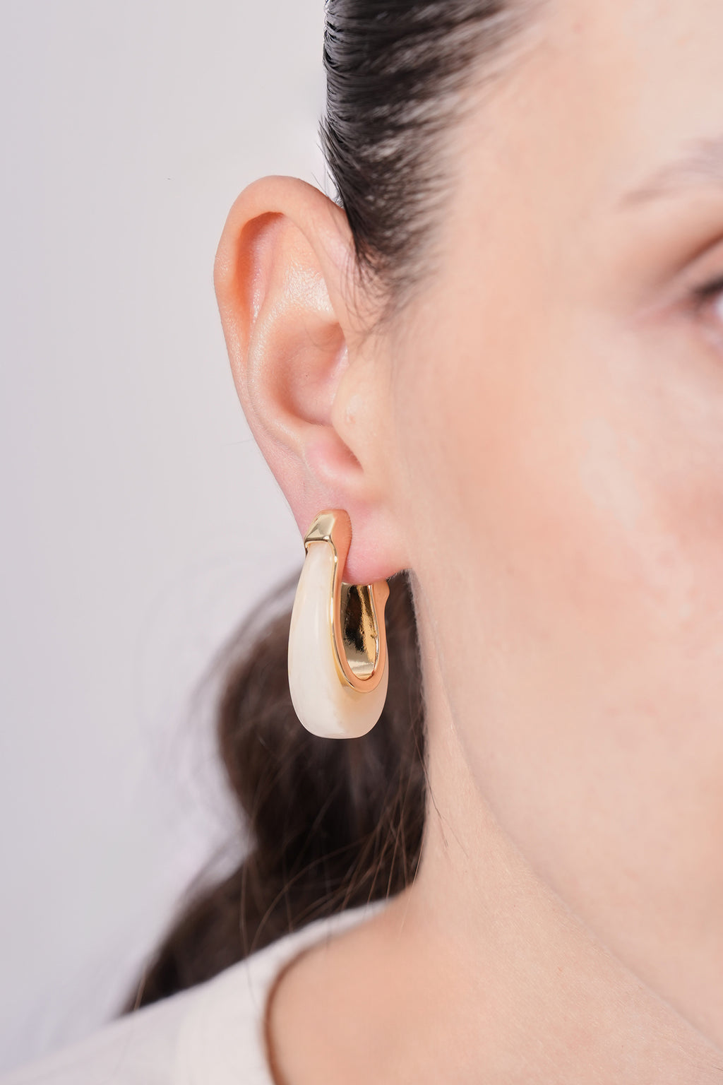 Özel Seri Oval Vanilla Küpe (Uç Kısmı Gümüş)