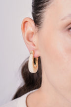 Özel Seri Oval Vanilla Küpe (Uç Kısmı Gümüş)