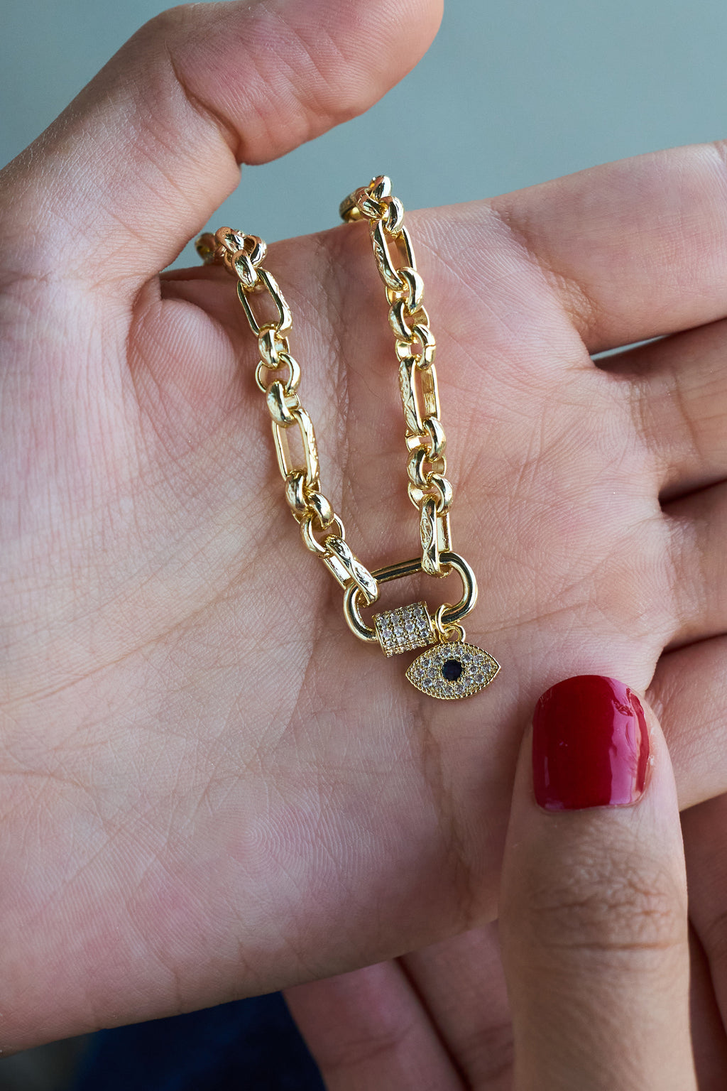 14K Tasarım Eye Zincir Kolye