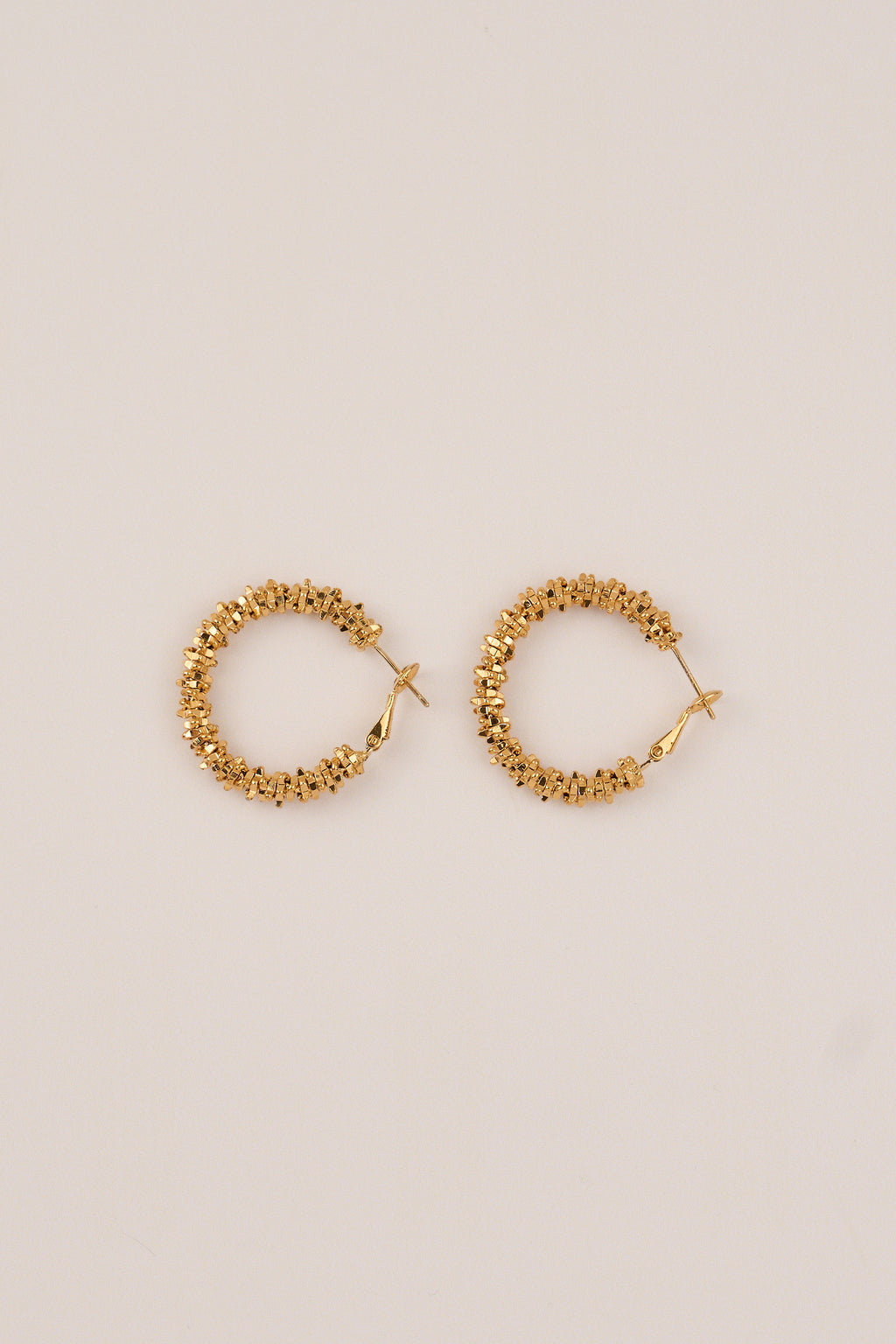 22 Carat Gold Plated Spiral Hoop Gold Earrings