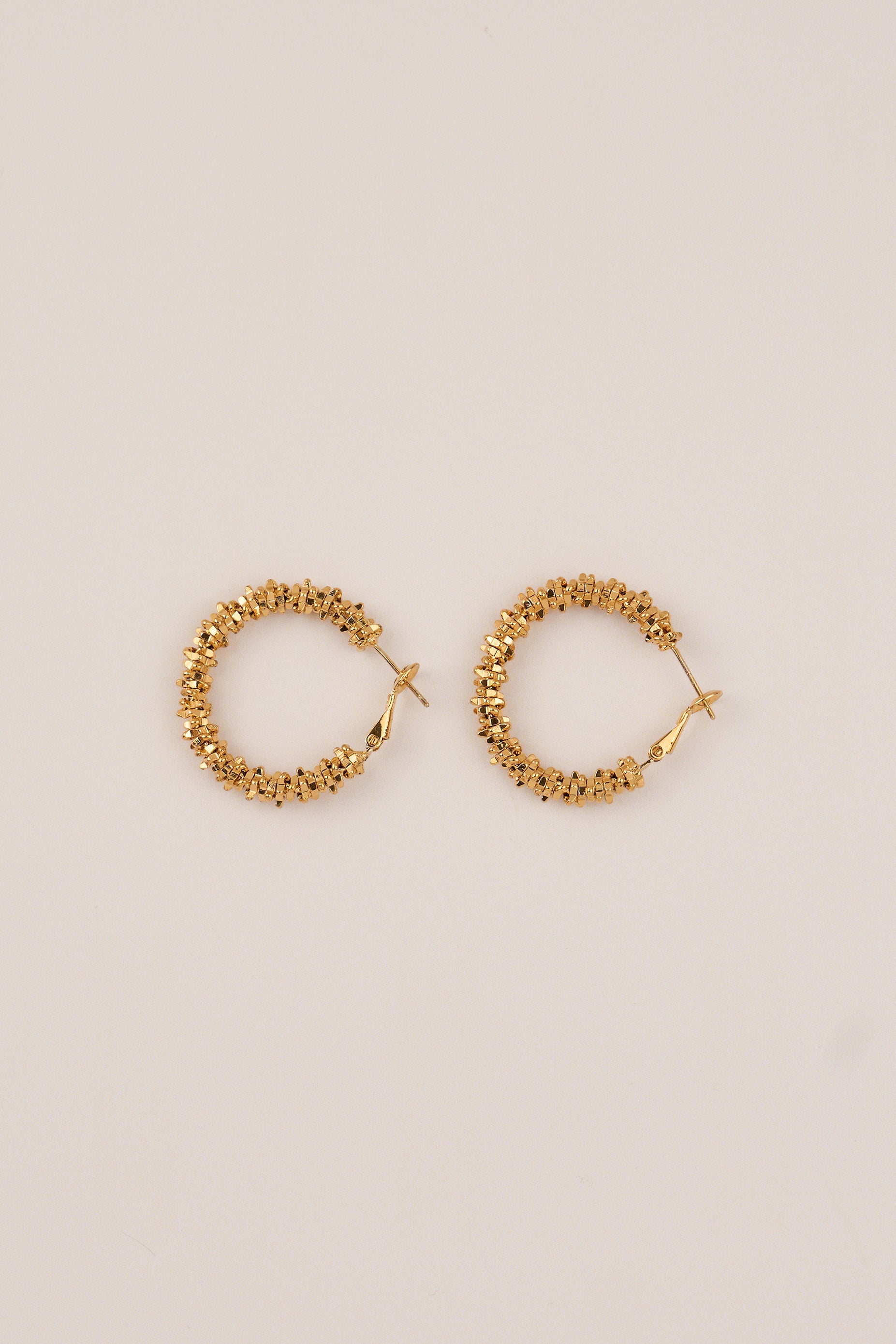 22 Carat Gold Plated Spiral Hoop Gold Earrings